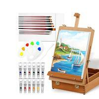 Без бренда «Набор подарочный «Две картинки» 27 предметов: этюдник 35 см из бука, краски акрил 12x12 мл, 2 холста 22x30 на мдф, 10 кистей, мастихин, палитра» в Магнитогорске в интернет-магазине Без бренда «Набор подарочный «Две картинки» 27 предметов: этюдник 35 см из бука, краски акрил 12x12 мл, 2 холста 22x30 на мдф, 10 кистей, мастихин, палитра» в Магнитогорске