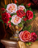 Без бренда «Букет роз в изящной вазе (20шт)» в Магнитогорске