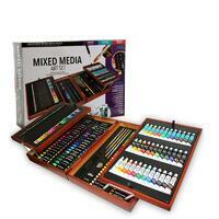 Без бренда «Оптовая коробка 5 шт.: Художественный набор (174 предмета) в деревянном чемоданчике» в Магнитогорске