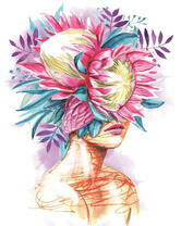 Без бренда «Портрет девушка с оригинальными цветами на голове» в Магнитогорске