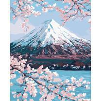 Цветущая сакура на фоне горы Фуджи