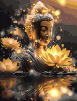 Будда среди светящихся лотосов