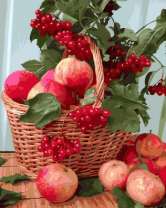 Без бренда «Плетёная корзина с калиной и яблоками» в Магнитогорске