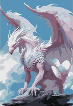 Белый дракон на скале