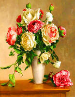 Без бренда «Цветные розы в белой вазе» в Магнитогорске в интернет-магазине Без бренда «Цветные розы в белой вазе» в Магнитогорске