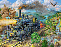 Поезд в долине водопадов