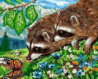 Без бренда «Еноты и бабочка на цветочной поляне» в Магнитогорске