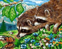 Без бренда «Еноты и бабочка на цветочной поляне» в Магнитогорске